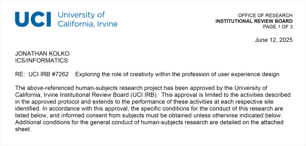 My first study was approved!